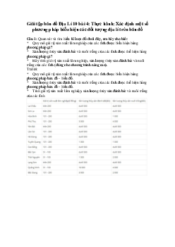 Tập bản đồ Địa lý lớp 10 bài 4: Thực hành: Xác định một số phương pháp biểu hiện các đối tượng địa lí trên bản đồ