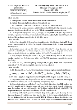 TOP 25 đề thi học sinh giỏi hóa học 9 cấp tỉnh cấp huyện (có lời giải)