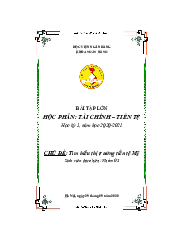 Bài tập lớn: Thị trường tiền tệ Mỹ  | Tài chính tiền tệ