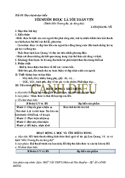 Tôi muốn được là tôi toàn vẹn | Giáo án Văn 11 Cánh diều