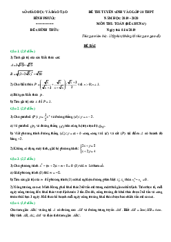 Đề tuyển sinh lớp 10 THPT năm 2019 – 2020 môn Toán sở GD&ĐT Bình Phước