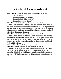 Giới thiệu một đồ dùng trong nhà lớp 2 | Tập làm văn lớp 2 | Chân trời sáng tạo