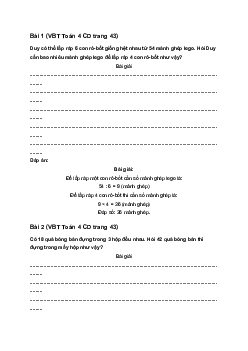 Vở bài tập Toán lớp 4 trang 43 Bài 18: Luyện tập Cánh diều