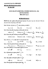 Đề cương cuối kỳ 2 Toán 11 năm 2024 – 2025 trường THPT Trần Quang Khải – BR VT