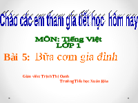 Giáo án điện tử Tiếng Việt 1 Tập 2 Chủ Đề 2 Bài 6 Kết nối tri thức: Ngôi nhà