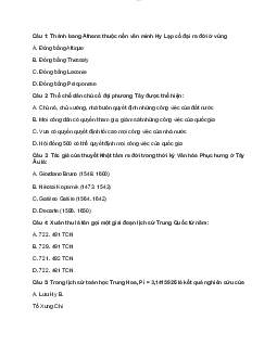 Bài tập minh họa trắc nghiệm lịch sử văn minh thế giới | Đại học Sư Phạm Hà Nội