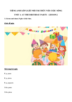 Lesson 2 Unit 1 At my birthday party trang 7 | Tiếng Anh 2 Global Success