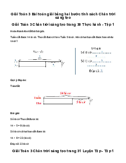 Giải Toán 3: Bài toán giải bằng hai bước tính | Chân trời sáng tạo