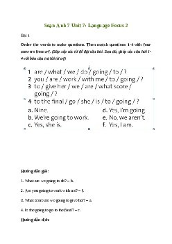 Giải Tiếng Anh 7 Unit 7: Language Focus 2 | Friends Plus