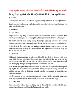 Suy nghĩ của em về vấn đề nhận lỗi và đổ lỗi cho người khác