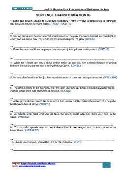 Sentence transformation 05 without key
