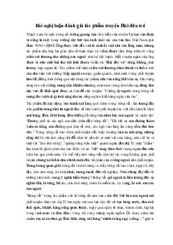 Bài nghị luận đánh giá tác phẩm truyện Hai đứa trẻ Ngữ văn 10 sách Kết Nối Tri Thức