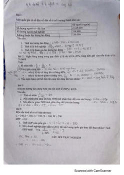 Ôn thi cuối kỳ môn Kinh tế vĩ mô (Có đáp án)