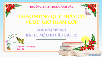 Giáo án điện tử Tiếng Việt 3 Tập 2 Bài 13 Kết nối tri thức: Mèo đi câu cá - Nói và nghe