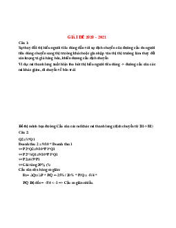 ĐỀ 2020 - 2021 | Kinh Tế học đại cương | Đại học Khoa học Xã hội và Nhân văn, Đại học Quốc gia Thành phố HCM