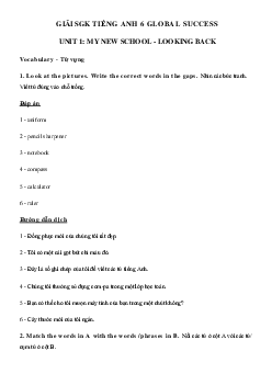 Tiếng Anh lớp 6 Unit 1 Looking back