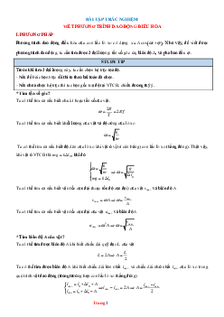 Trắc nghiệm viết phương trình dao động điều hòa Vật lí 12 có lời giải và đáp án