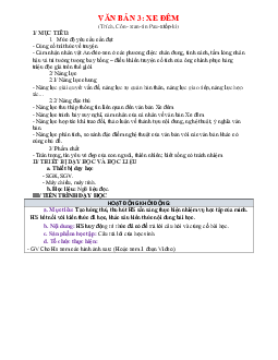 Giáo án Ngữ văn 8 Bài 8: Nhà văn và trang viết | Văn bản: Xe đêm | Kết nối tri thức