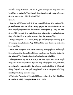 Giải SGK Lịch sử 8 bài 20: Cuộc kháng chiến chống thực dân Pháp xâm lược của nhân dân Việt Nam (1858-1884) | Chân trời sáng tạo