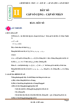 Chuyên đề cơ bản dãy số, cấp số cộng và cấp số nhân Toán 11 KNTTvCS