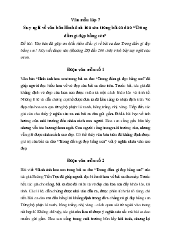 Suy nghĩ về văn bản Hình ảnh hoa sen trong bài ca dao Trong đầm gì đẹp bằng sen| Văn mẫu lớp 7 Chân trời sáng tạo