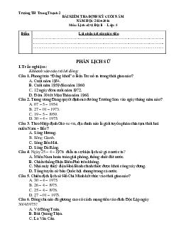 Đề thi học kì 2 môn Lịch sử - Địa lý lớp 5 trường tiểu học Trung Thạnh 2, Cần Thơ năm 2015 - 2016