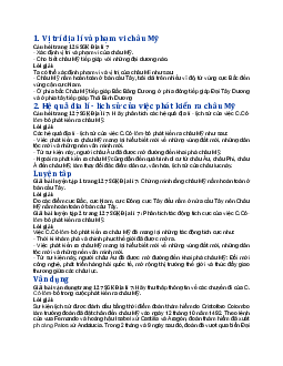 Giải SGK Địa lí 7 bài 13: Vị trí địa lí, phạm vi và việc phát kiến ra châu Mỹ - Cánh diều