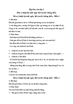 Tìm ý cho đoạn văn thuật lại một ngày hội em đã chứng kiến (3 mẫu) | Tập làm văn lớp 3 Chân trời sáng tạo
