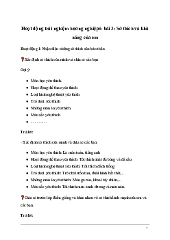 Giải Hoạt động trải nghiệm 6: Sở thích và khả năng của em | Kết nối tri thức