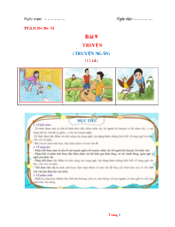 Giáo án môn Văn 6 Bài 9: Truyện (truyện ngắn) sách Cánh diều