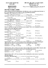 Đề thi tuyển sinh vào lớp 10 THPT năm học 2025 – 2026 môn Tiếng Anh