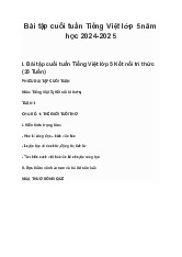 Bài tập cuối tuần Tiếng Việt lớp 5 năm học 2024-2025