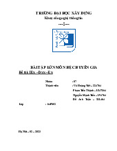 Bài tập lớn Môn Hệ chuyên gia | Đại học Xây Dựng Hà Nội