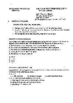 Đề Học Sinh Giỏi Tiếng Anh 12 Cấp Tỉnh Năm 2020 – 2021 Sở Gd&Đt Đồng Nai