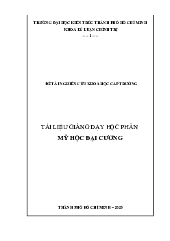 Nghiên cứu khoa học "Tài liệu giảng dạy học phần Mỹ học đại cương"