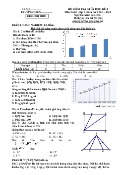 Đề thi giữa học kì 2 môn Toán 7 năm 2023 - 2024 sách Cánh diều - Đề 1