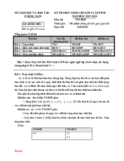 Đề Thi HSG Môn Tin Học 9 Tỉnh Quảng Nam 2019-2020 (Có Lời Giải)