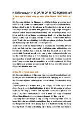 Hội đồng quản trị (BOARD OF DIRECTORS) là gì?