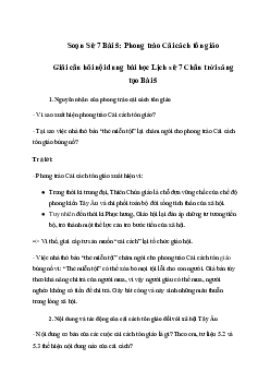 Giải Lịch sử 7 Bài 5: Phong trào Cải cách tôn giáo | Chân trời sáng tạo