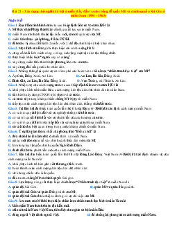 Bộ câu hỏi ôn tập Lịch sử 12 giữa HK2 theo từng mức độ