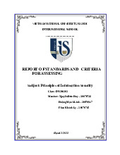 Report of standards and criteria for assessing | Subject Principles of Information Security | Đại học Quốc gia Hà Nội