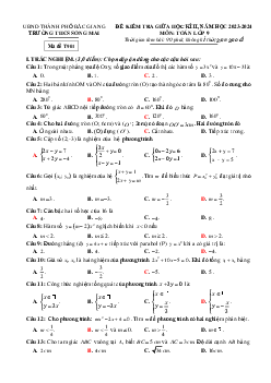 Đề thi giữa học kì 2 Toán 9 năm 2023 – 2024 trường THCS Song Mai – Bắc Giang