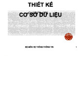 CSDL Chương 2 - Thiết kế Cơ sở Dữ liệu và Mô hình ER