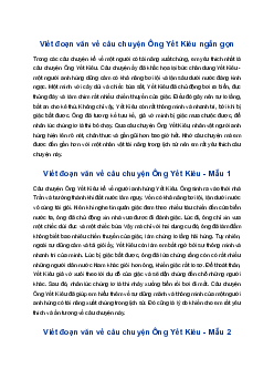 Viết đoạn văn về câu chuyện Ông Yết Kiêu và cho biết em thích câu chuyện đó ở điểm nào | Tập làm văn 4