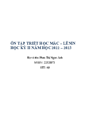 Ôn tập Triết học Mac Lenin | Trường Đại học Ngoại ngữ, Đại học Đà Nẵng