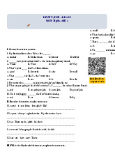 Đề ôn tập hè lớp 4 lên lớp 5 môn Tiếng Anh - Đề số 3