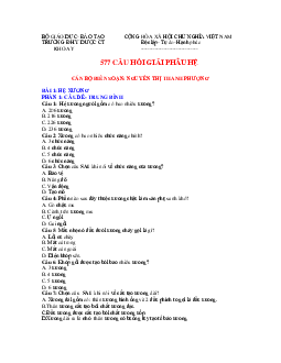 577 câu trắc nghiệp giải phẫu đại cương