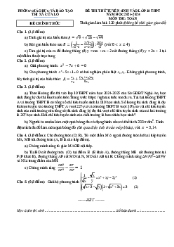 Đề thi thử Toán tuyển sinh lớp 10 năm 2024 – 2025 phòng GD&ĐT Cửa Lò – Nghệ An
