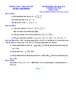 Top 10 đề thi chất lượng giữa học kỳ 2 Toán 7