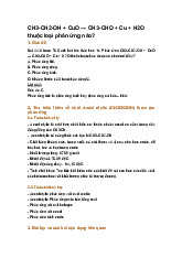 CH3-CH2-OH + CuO → CH3-CHO + Cu + H2O thuộc loại phản ứng nào?